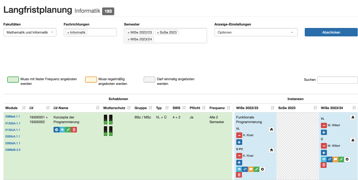 MyCampus Lanfristplanung